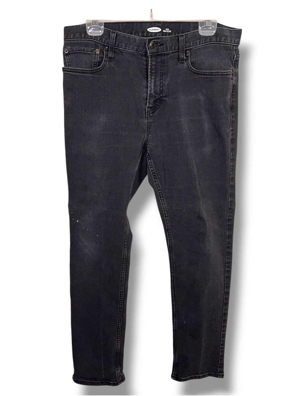 33x27 Actual Old Navy Mens Grey Distressed Slim Jeans Goth Punk Psychobilly